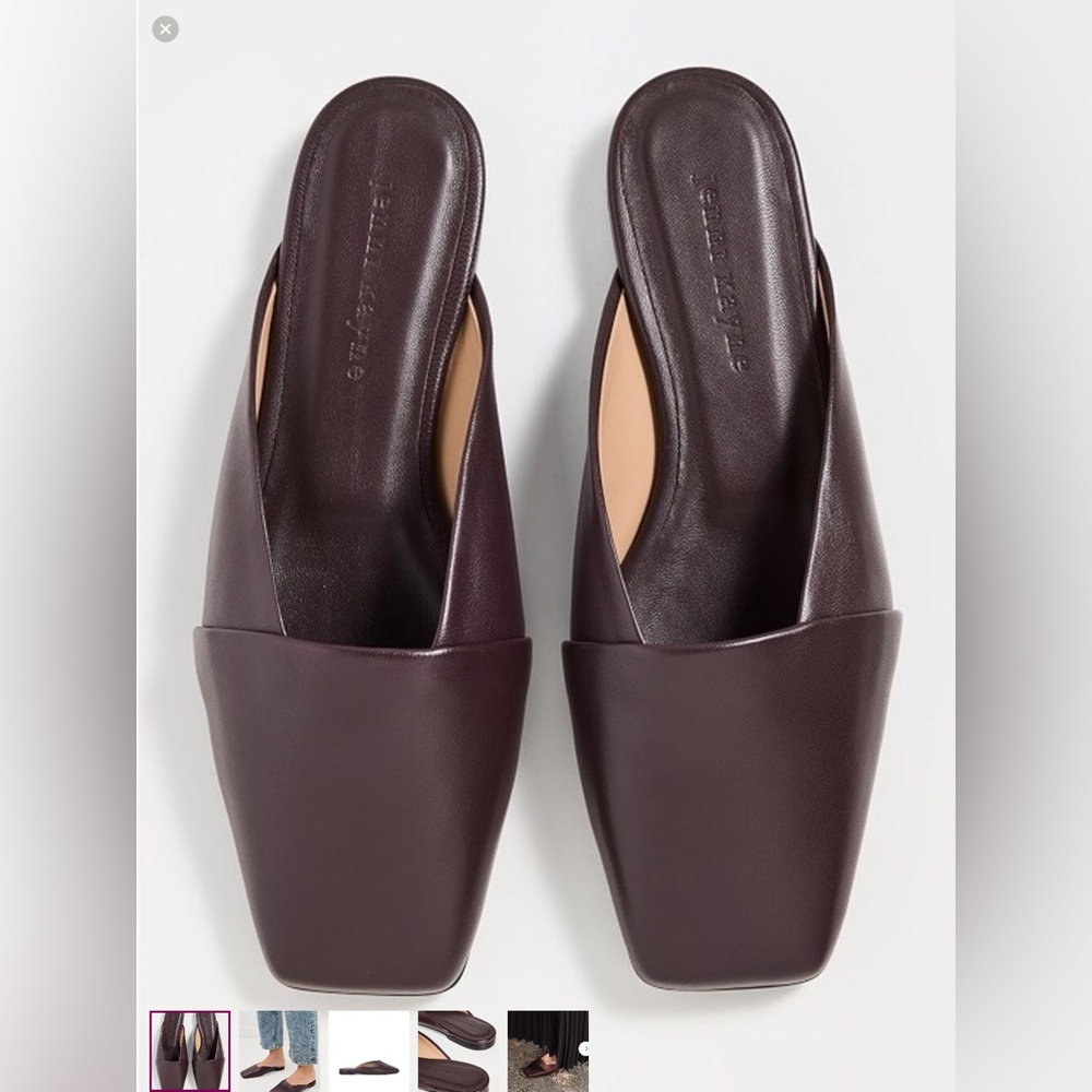 Jenni Kayne Mia Leather Mule in Bordeaux Size 41. New
